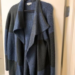 Black and blue duster length cardigan